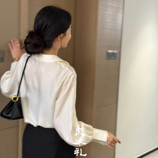 【特价不退不换】良木礼深V真丝衬衫(Q258335) 商品图1