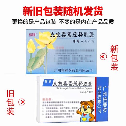 柏赛罗 康婷 克拉霉素缓释胶囊 0.25g*4粒/盒 商品图2