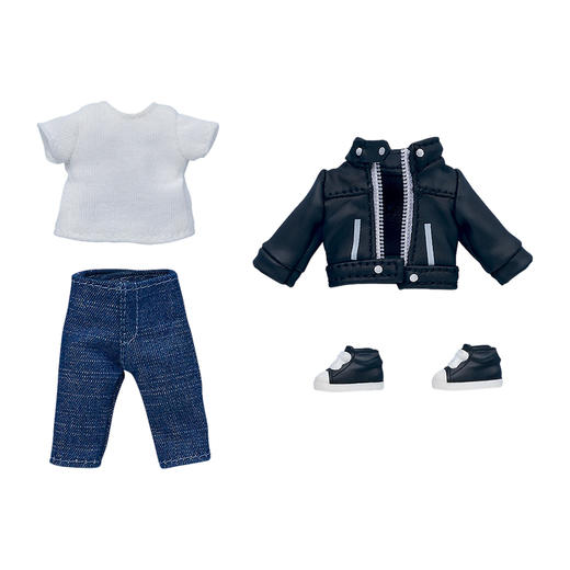 【GSC补款】粘土娃 服装套组 骑行夹克（黑/象牙白） 商品图5