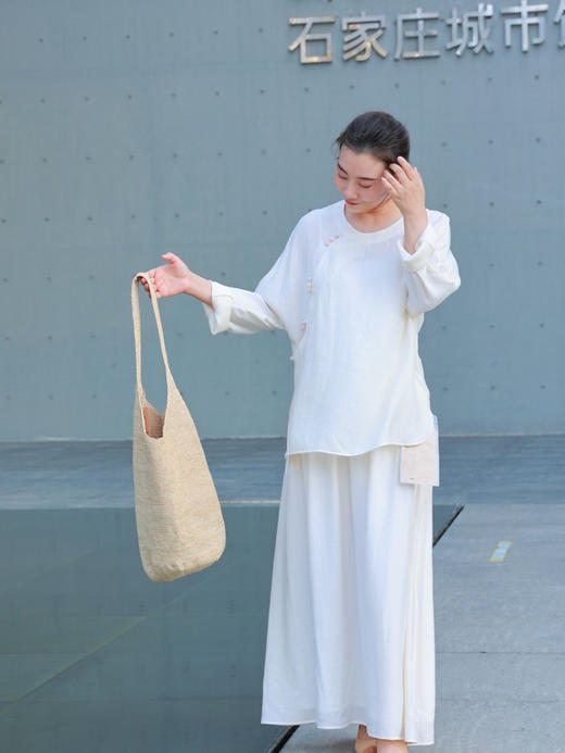 【抖音专属】弥光·新中式上衣（25807043-凝脂） 商品图1