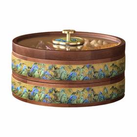 E-GSR-SN3018-D 千里江山胡桃木双层果盒