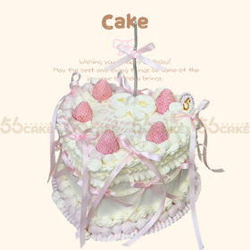 巧克力草莓粉色蝴蝶结蛋糕