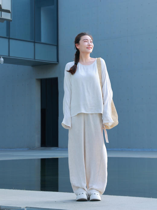 【抖音专属】新中式上衣（25708210-玉色） 商品图1