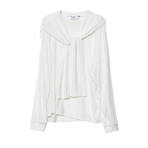 VIMAGE纬漫纪简约百搭设计感气质假两件披肩长袖秋季新款小上衣V2413109 商品图6