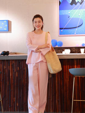 【抖音专属】且喜·阔腿裤（25709027C-银红）