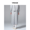 VIMAGE纬漫纪肌理感显瘦休闲针织灰色廓形直筒秋季新款半裙V2406106 商品缩略图4