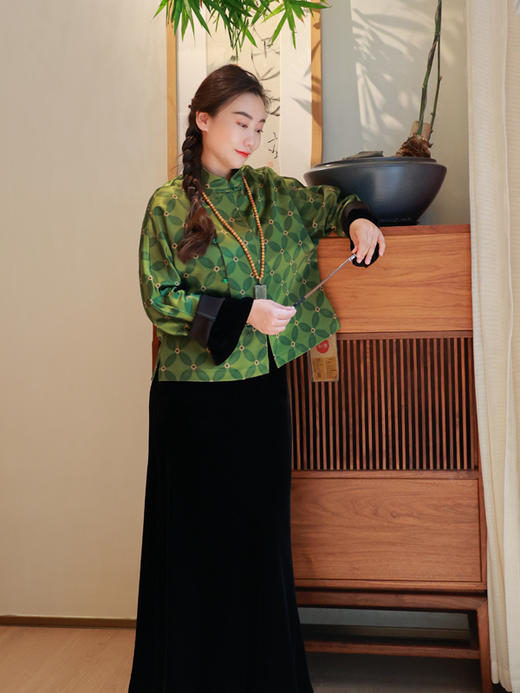 【抖音专属】响山行·中式斜襟小衫（24710817-响山行） 商品图2