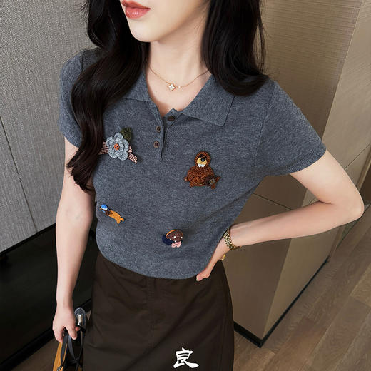 【预售7天】良木礼翻领羊毛小衫（258437改258498） 商品图1