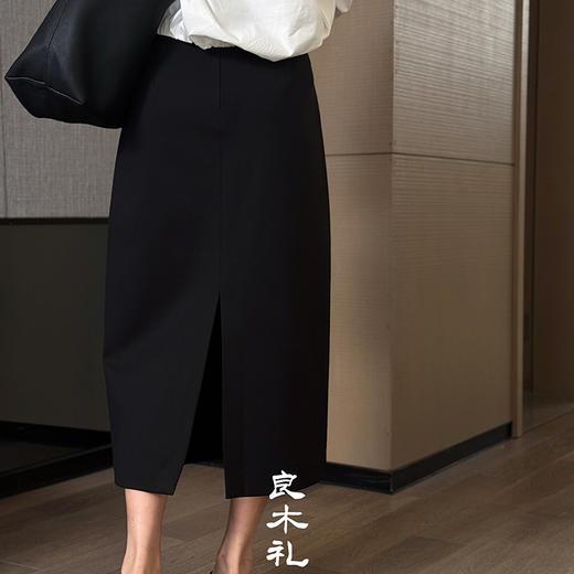 【预售7天】良木礼简约开叉半裙（Q81110） 商品图2