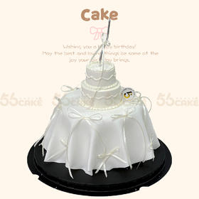 桌布蛋糕（送银色弯曲蜡烛）提前5小时订购