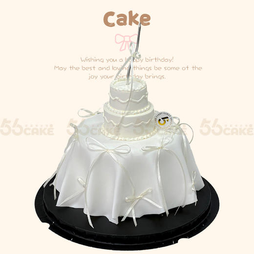 桌布蛋糕（送银色弯曲蜡烛）提前5小时订购 商品图0