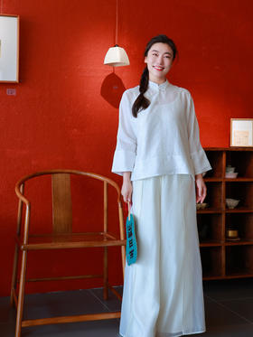 【抖音专属】一枕秋风·中式斜襟小衫（24810903缟羽-结缘款）