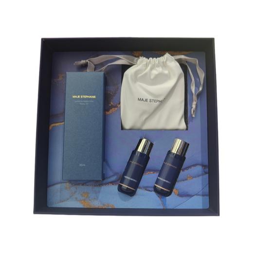 玛嘉思缇 蓝钻臻颜系列奢愈驻龄礼盒（精华油35ml+水15ml+乳15ml）送小镜子 商品图1