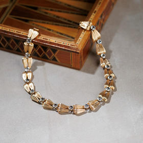 北京仓｜TATABORELLO-OMBRA-金色 水滴形 条纹 双层 项链［意大利设计师］