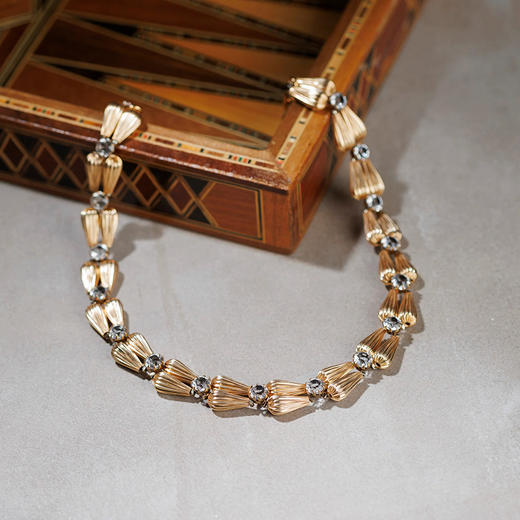 北京仓｜TATABORELLO-OMBRA-金色 水滴形 条纹 双层 项链［意大利设计师］ 商品图0