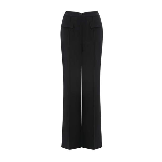 EITIE爱特爱夏季新款显瘦气质通勤舒适百搭黑色长裤7805509 商品图5