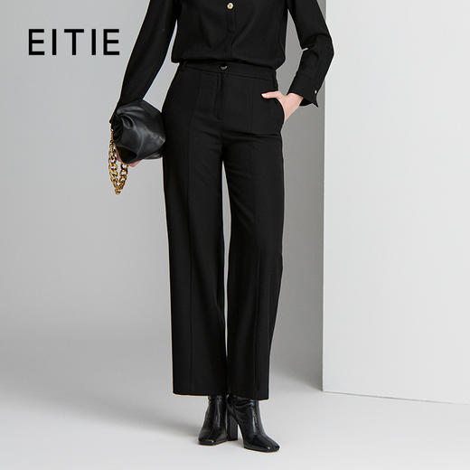 EITIE爱特爱绵羊毛保暖显瘦直筒裤子8405103 商品图0