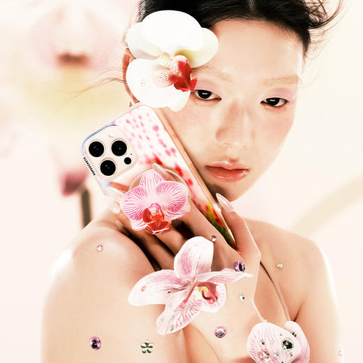 【生长力】紫蝴蝶兰 POPGRIP泡泡骚手机粘贴式气囊支架 Popout异形系列 粉色 植物花卉 商品图1