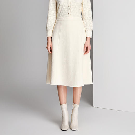 EITIE爱特爱A 型散摆简洁设计羊毛弹力针织肌理面料半裙8406103 商品图3