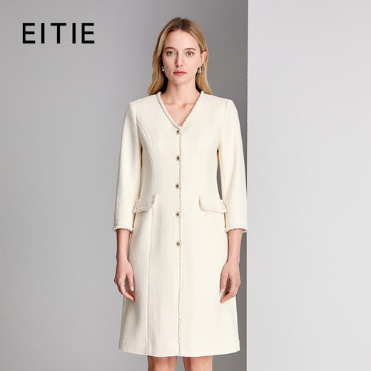 EITIE爱特爱小香风A 型浪漫雅致羊毛连衣裙8407107 商品图0