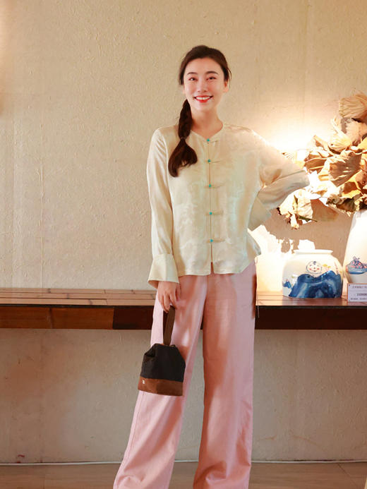 【2026东衣作】直筒裤（25809008b十样锦-结缘款） 商品图1