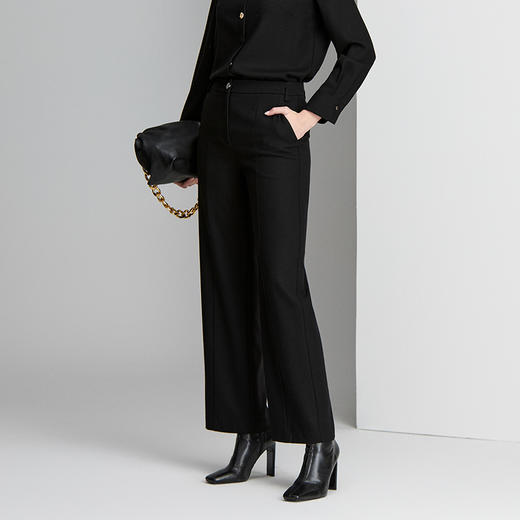 EITIE爱特爱绵羊毛保暖显瘦直筒裤子8405103 商品图2