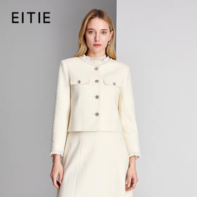 EITIE爱特爱小香风手工花边装饰浪漫雅致外套8403102