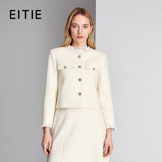 EITIE爱特爱小香风手工花边装饰浪漫雅致外套8403102 商品图0