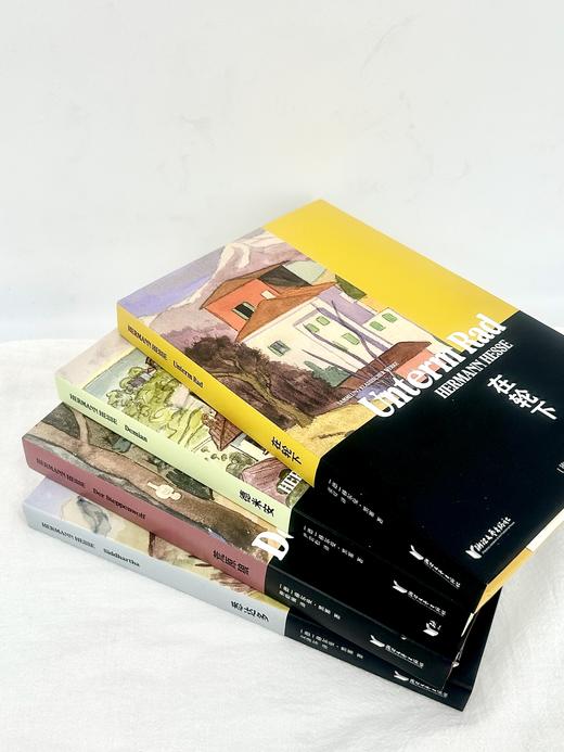 《黑塞经典四部曲》：《悉达多》 《荒原狼》 《德米安》 《在轮下》 全新装帧，封面均使用黑塞亲绘水彩画 商品图3