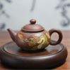 【样品特惠4折，仅1件，无货退款】玄雕窑纯手工龙腾盛世香远益清荷塘清韵花开富贵山水人家国色天香紫砂壶般若波羅蜜多心经壶 商品缩略图6