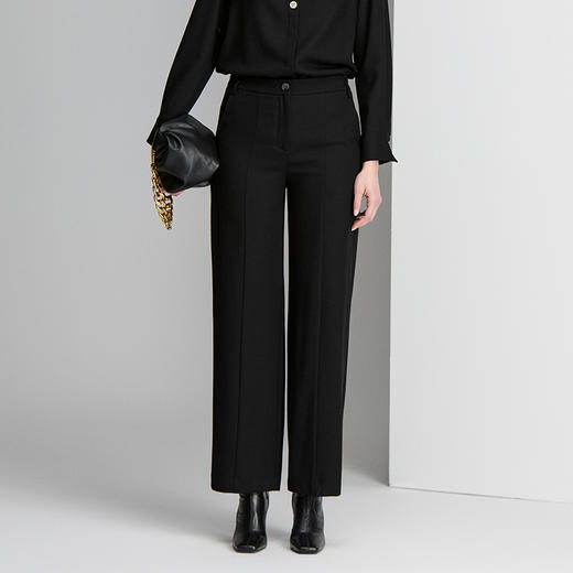 EITIE爱特爱绵羊毛保暖显瘦直筒裤子8405103 商品图3