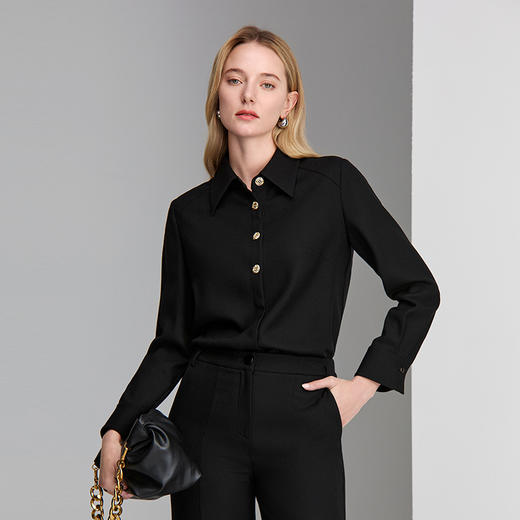 EITIE爱特爱直筒宽松版型通勤时尚衬衣8409104 商品图3