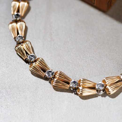 北京仓｜TATABORELLO-OMBRA-金色 水滴形 条纹 双层 项链［意大利设计师］ 商品图1