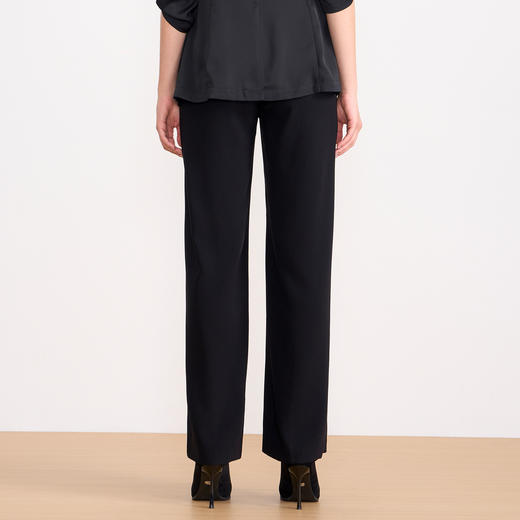 EITIE爱特爱夏季新款显瘦气质通勤舒适百搭黑色长裤7805509 商品图4