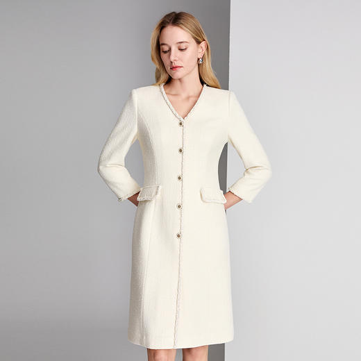 EITIE爱特爱小香风A 型浪漫雅致羊毛连衣裙8407107 商品图5