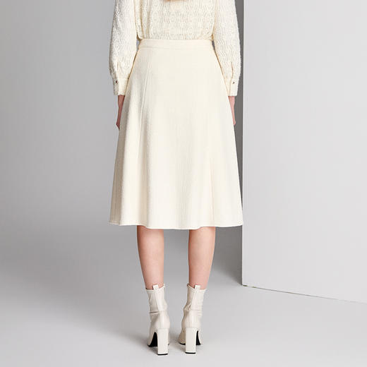 EITIE爱特爱A 型散摆简洁设计羊毛弹力针织肌理面料半裙8406103 商品图4