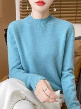 【孤品捡漏】（玖姿品牌）G120冰水蓝97.5%羊绒衫-喜出