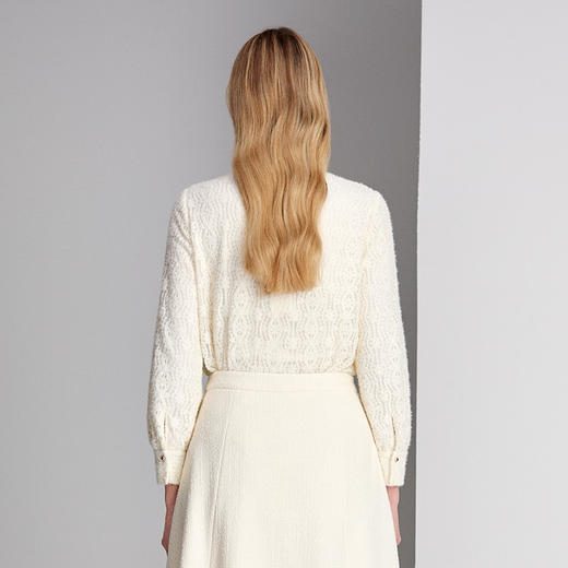 EITIE爱特爱法式荷叶领蕾丝优雅衬衣8409102 商品图4