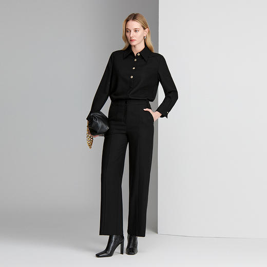 EITIE爱特爱绵羊毛保暖显瘦直筒裤子8405103 商品图1