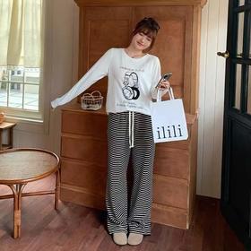 仅限11.11，不11.11最后促，不参与退货退【孤品捡漏】G51斑马纹黑白条直筒裤-喜出