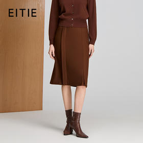 EITIE爱特爱前中叠片层次感简洁大气直筒半裙8406102