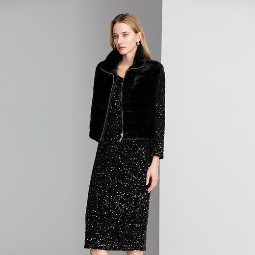 EITIE爱特爱钻石领收腰包臀直筒优雅礼服裙8477102 商品图4