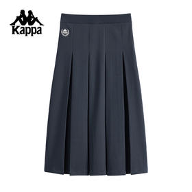 Kappa运动半身裙女2025新款秋季休闲百褶裙中长款裙子K0F82QQ04