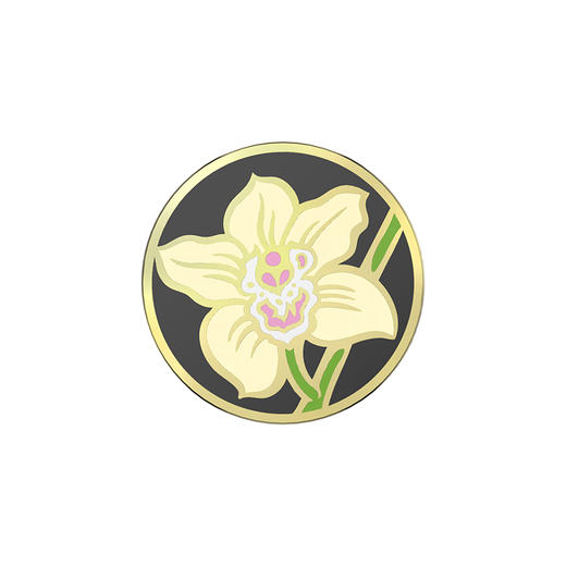 【生长力】幽谷兰花 POPGRIP泡泡骚手机粘贴式气囊支架 Enamel金属珐琅系列 白色 植物花卉 商品图2