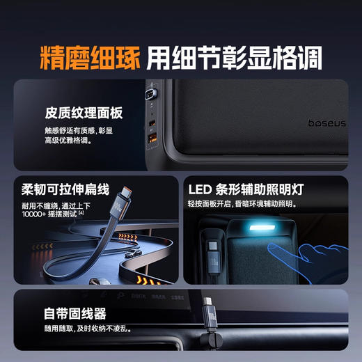 倍思 L-Space 拓展坞 理想L8/L9专用 星曜黑 (Cable*2+A+C) 商品图4