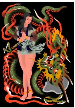 啲叻丨新世界武者龙王丸(K3版画)