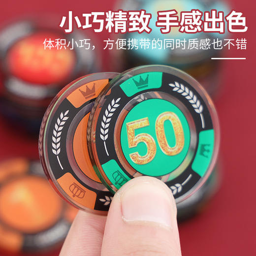 亚克力筹码牌圆形多规格 棋牌室麻将馆德州扑克牌代币防水耐磨筹码直径40mm/个 商品图1