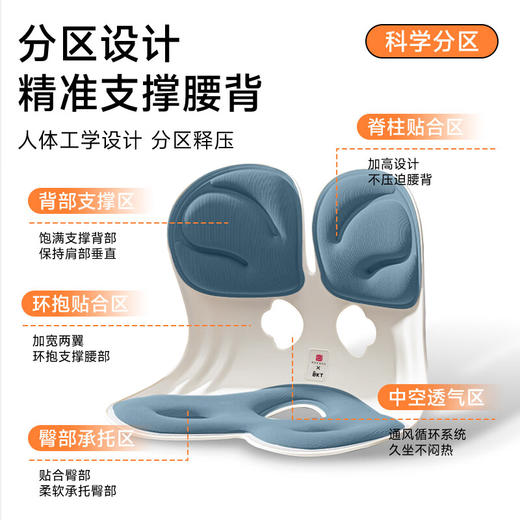 【分仓直发包邮】BKT人体工学护腰坐姿椅加大版故宫宫廷文化联名款-不带座套（蓝/黑） 商品图3