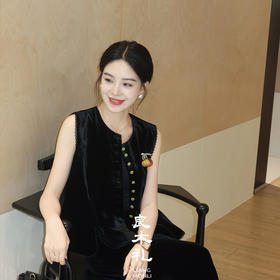 【预售7天】良木礼真丝丝绒马甲（Q258263）