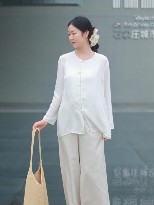 【抖音专属】缟羽·新中式衬衣(25710430-缟羽) 商品图0